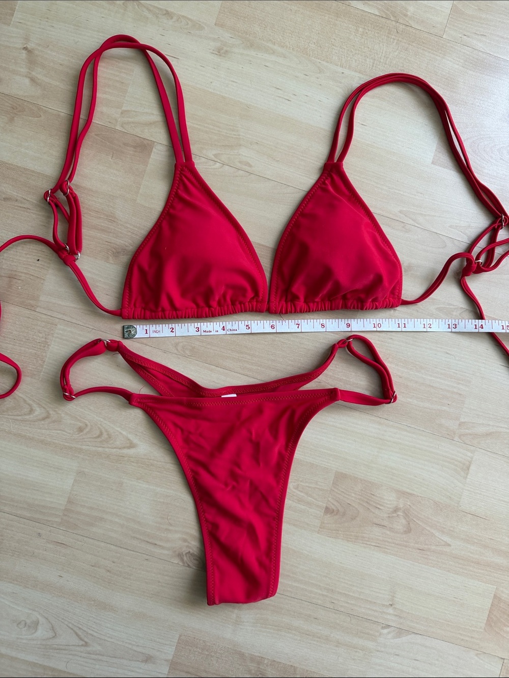 Red String Triangle Bikini Set - Picture 5 of 5